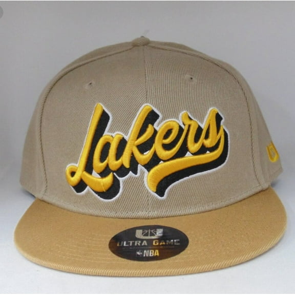 LA Lakers Hat Tan Brown Ultra Game Cyclone Snapback Cap