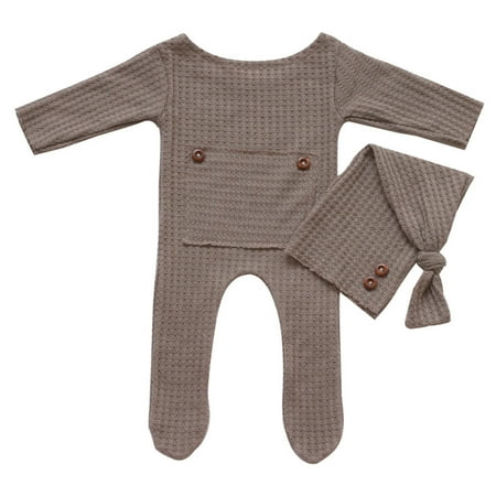 

SIEYIO Baby Boy Girl Romper Hat Set for Infants Photo Shooting Fotografia Knit Clothing