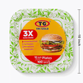 thumbnail image 1 of TG TRIGOLD Compostable Disposable Paper Plates,Green Flower,10",100count, 1 of 6