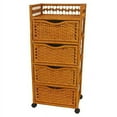 thumbnail image 2 of 38" Natural Fiber Chest of Drawers on Wheels - Mahogany, 2 of 5