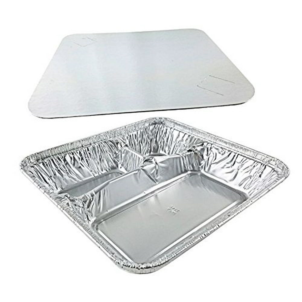 HandiFoil Large Aluminum Oblong Tv Dinner Tray Pan w/Lid