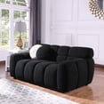 thumbnail image 3 of Cloud Couch, 64.96" Loveseat Couch with 24.5" Deep Seat, Comfy 2 Seat Couch with Marshmallow Shape for Living Room, Black, 3 of 9