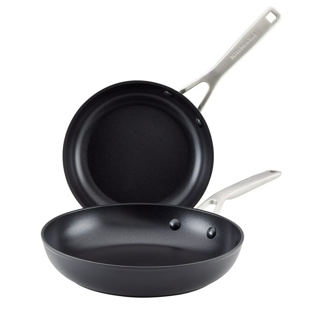 Juego de sartenes antiadherentes de inducción anodizadas duras KitchenAid