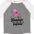 thumbnail image 4 of Inktastic Be a Flamingo in a Flock of Pigeons with Flowers Girls Long Sleeve Baby Bodysuit, 4 of 5