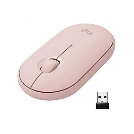 Logitech - Pebble M350 Wireless Optical Ambidextrous Mouse with Silent Click - Rose