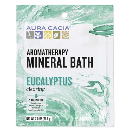 Aura Cacia Aromatherapy Mineral Bath  Clearing Eucalyptus  2.5 ounce packet (Pack of 3)