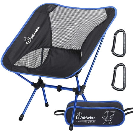 WolfWise Portable Camping Chairs Lightweight Compact Backpacking Chair Picnic Fishing Seat, with Carry Bag,