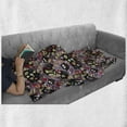 thumbnail image 6 of Owls Soft Flannel Fleece Throw Blanket, Crazy Owls and Tasty Delicious Sweets Cupcakes Ice Cream Candy and Abstract Leaves, Cozy Plush for Indoor and Outdoor Use, 70" x 90", Multicolor, by Ambesonne, 6 of 6