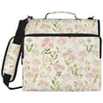 thumbnail image 2 of Zipper Binder with Shoulder Strap 2 inch 3 Ring Waterproof File Folder Organizer Bag 500 Sheet Pinks and Greens Wildflowers, 2 of 8