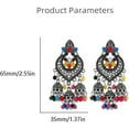 thumbnail image 6 of Boho Chandellier Jhumka Statement Dangle Earrings for Women Vintage Large Flower Ball Bead Tassel Drop Dangling Earring Indian Bollywood Jewelry Holiday Festival Christmas, 6 of 10