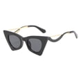 thumbnail image 2 of TISHITA Cat Eye Sunglasses Women Plastic Frame Protection Shades Eyewear Black, 2 of 8