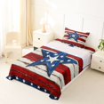 thumbnail image 5 of Manfei Rustic Farmhouse Cabin Twin Sheets,Grunge Stars Bedding,White Blue,3-Piece,1 Fitted Sheet and 1 Pillowcase, 5 of 6
