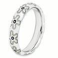 thumbnail image 1 of Bague Fleur Émaillée Polie en Argent Sterling Stackable Expressions Taille 7, 1 of 3