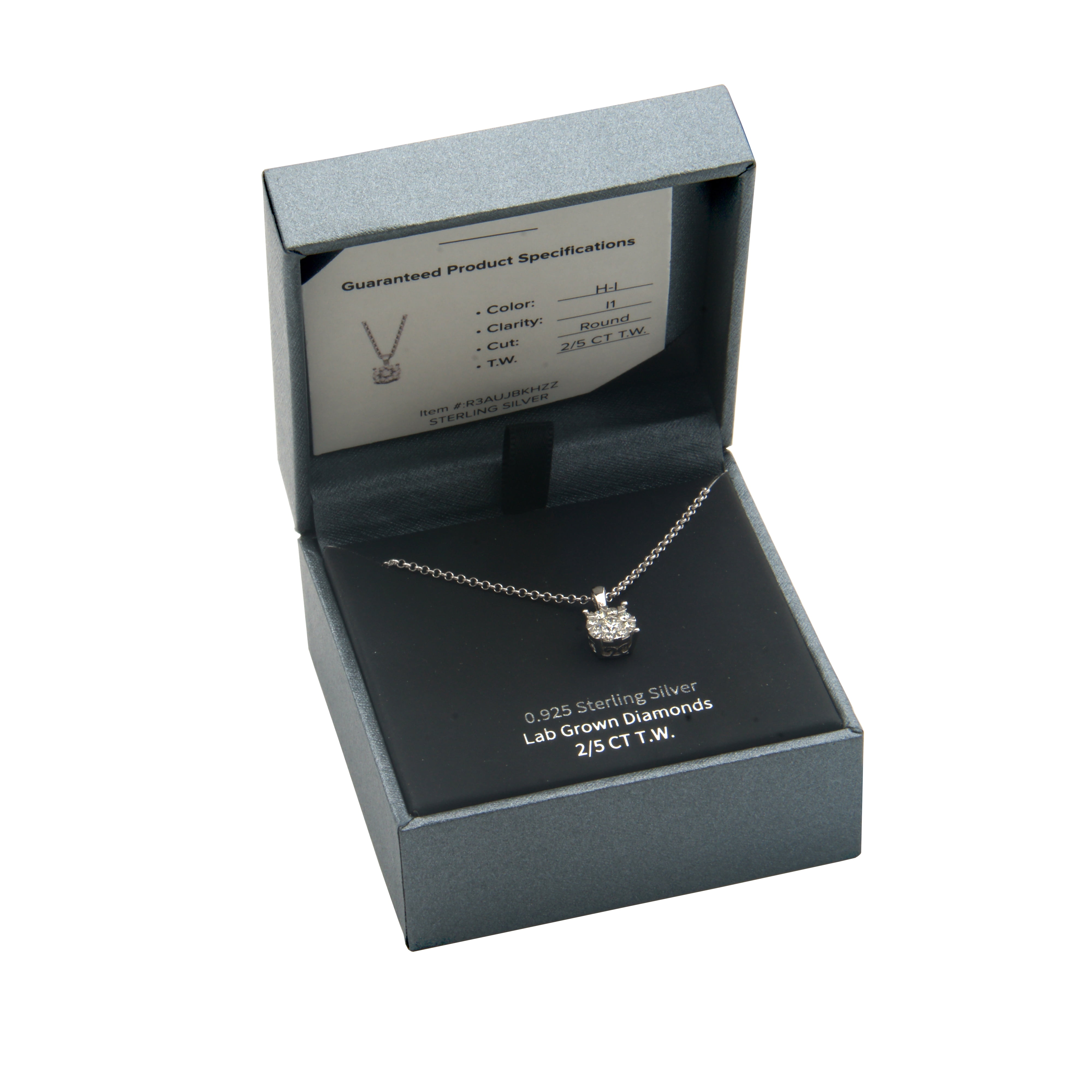 Forever Facets 3/8 CT TW Lab Grown Diamond Necklace in Platinum over Sterling Silver, Adult Female