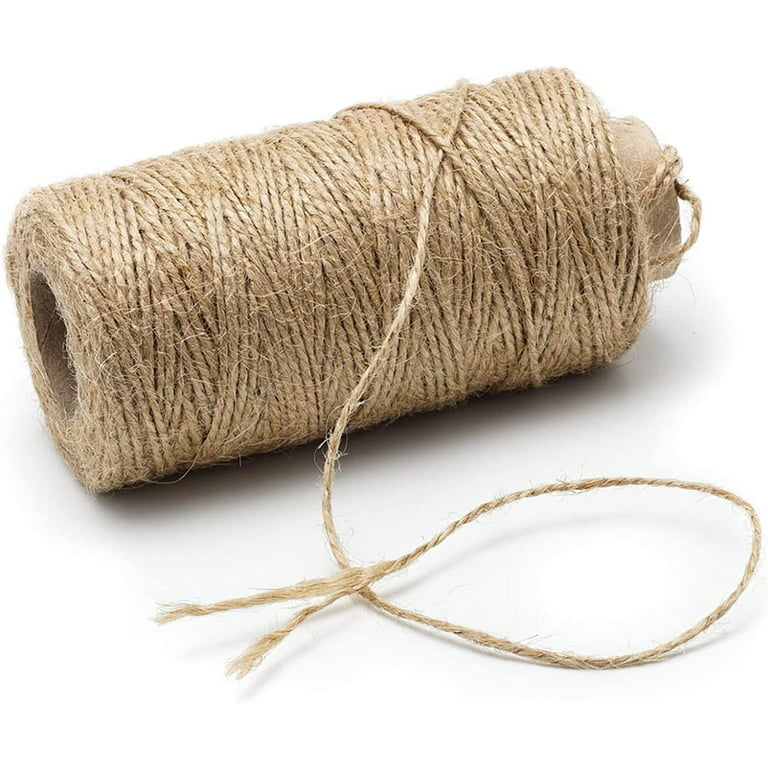 Jute Rope - Natural Jute Twine String 400ft Thin Rope for Gift Box Packing,  Decorating, Gardening 