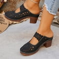 thumbnail image 6 of Taylonsss Women's Fashionable Ventilated Block Heel Clogs Slip-On Comfortable Mules for Spring Summer Casual Office Wear and Social Events, 6 of 9