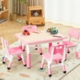 thumbnail image 1 of CazToi Height Adjustable Kids Table and 4 Chairs Set Easy to Wipe Graffiti Desktop, 1 of 9