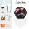 thumbnail image 6 of Vsdgher Explosive Fluid Splash Art Leather Coasters for Drinks, Durable Drink Coasters 4 Set for Tabletop Protection, Luxurious Home Décor and Housewarming Gift-Hexagon, 6 of 6