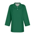 thumbnail image 4 of Pxiakgy Hot Sale!! Women's Polo Shirts 3/4 Sleeve 3-Button Cotton Cool Shirts Casual Business Collared Shirts Tops Summer Striped Print Tops Collared Down T Shirts Breathable Trendy Tunic Tops M, 4 of 4