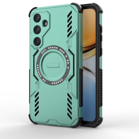 Armor Designed for Samsung Galaxy A37 Case, Built-in Magnet Compatible with MagSafe Charging Slim Lightweight Shockproof Dropproof Rugged Protective Phone Cover for Galaxy A37, Green