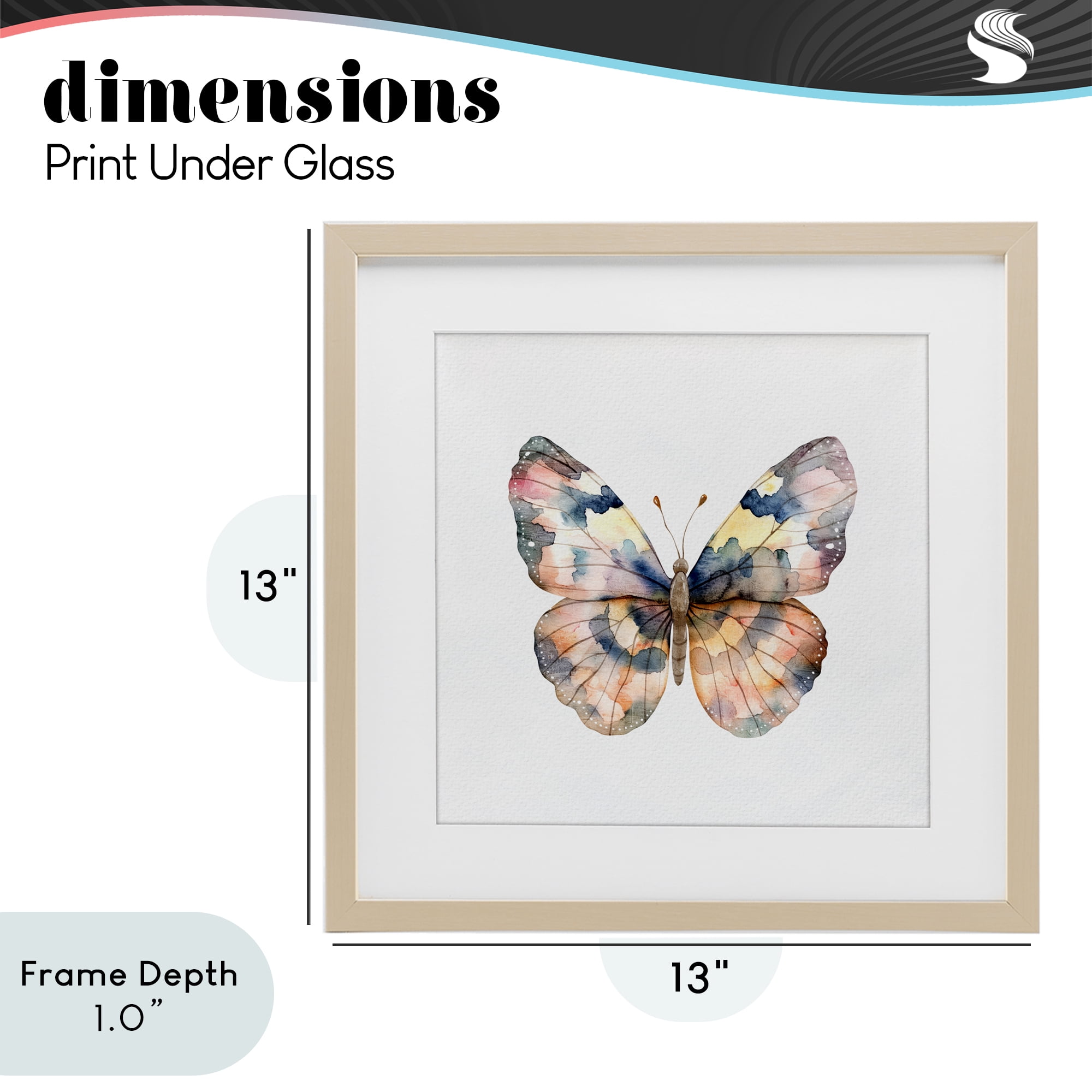 Stupell Industries Traditional Watercolor Butterfly Birch Framed Print Under Glass, design by Kim Allen