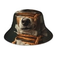 thumbnail image 1 of Fotbe Modern Cute Dog Sombrero Tipo Pescador con Estampado – Sombrero de Sol de Algodón de Moda para Playa, Golf, Pesca, 1 of 6