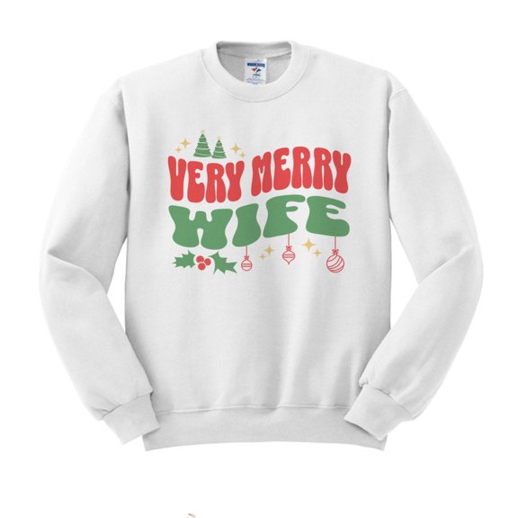 Very Merry Wife Sweatshirt Unisex Large White