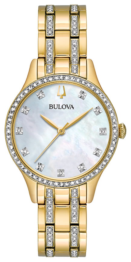 Bulova - Bulova Women's Gold Tone Crystal Watch Box Set with Bangle ...