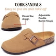 thumbnail image 3 of Northblanc Clogs for Women Soft Cork Footbed Suede Leather Mules Comfort Potato Shoes with Arch Support, 3 of 8