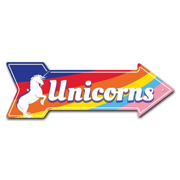 SignMission P-ARROW8-999561 8 x 24 in. Wide Unicorns Arrow Sign