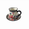 thumbnail image 2 of Juego de taza y plato de café de cerámica polaca dibujados a mano: regalo navideño artístico único de 7,44 oz for el Día de Acción de Gracias, 2 of 3