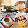 thumbnail image 4 of Colorful Tie Dye Spiral Mandala Kitchen Oven Mitt and Pot Holder Sets 2 Pcs for Baking, Cooking and Grilling, Heat Resistant Up To 392 °F, 4 of 7