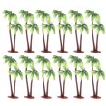 thumbnail image 2 of WASHWEPE Coconut Tree Decor Plastic Green Mini Realistic Aquarium Decor 36Pcs 5X1.3In, 2 of 10