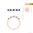 thumbnail image 6 of ANGARA Natural Blue Sapphire and Diamond Semi Eternity Wedding Ring in 14K Rose Gold for Women (Size-2.2mm) | September Birthstone, Anniversary, Jewelry Gift for Women | Natural Blue Sapphire Ring, 6 of 11