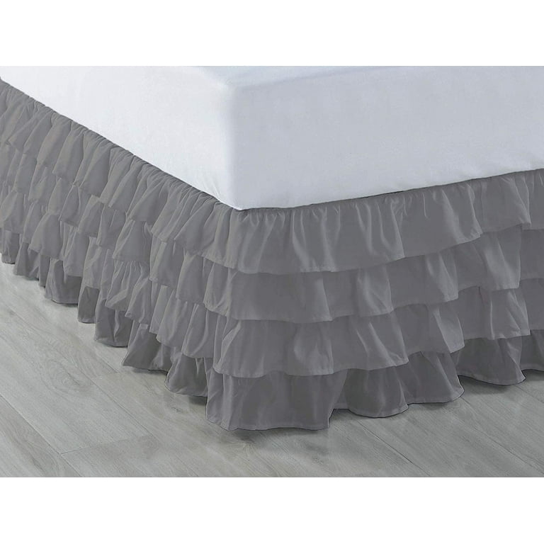 Layer Ruffled Bedskirt, Essy Care 100% Microfiber Fabric,