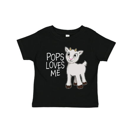 

Inktastic Pops Loves Me- Cute Goat Gift Toddler Boy or Toddler Girl T-Shirt