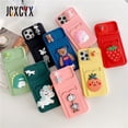 thumbnail image 2 of Funda de tarjeta de protección de silicona líquida con dibujos animados 3D oso dinosaurio para iphone 14 13 12 11 Pro Max MiNi X XR XS 7 8 plus SE 2 Tan Jianjun unisex, 2 of 2