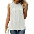 thumbnail image 3 of Inadays 2023 Women's Summer Top Ruffle Sleeveless Blouse Swiss Dot Flowy Shirt Tunic Top Summer Casual Cute Blouse, White, XL, 3 of 6