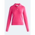 thumbnail image 5 of Free Assembly Women's and Women's Plus Polo Sweater with Long Sleeves, Lightweight, Sizes XS-4X, 5 of 5