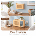 Wooden Router Box with Rattan Door, Light Wood, 15.9 × 13.4 × 5.5 ...