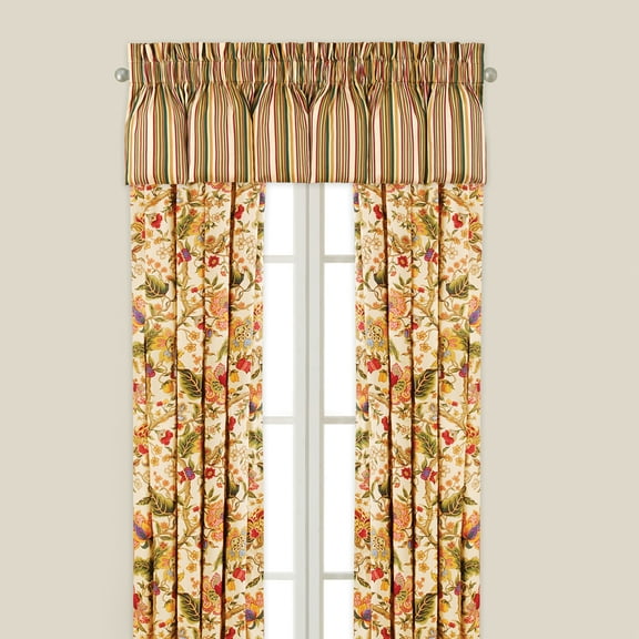 Vivienne Floral Cotton Window Curtain Drapery Single Panel