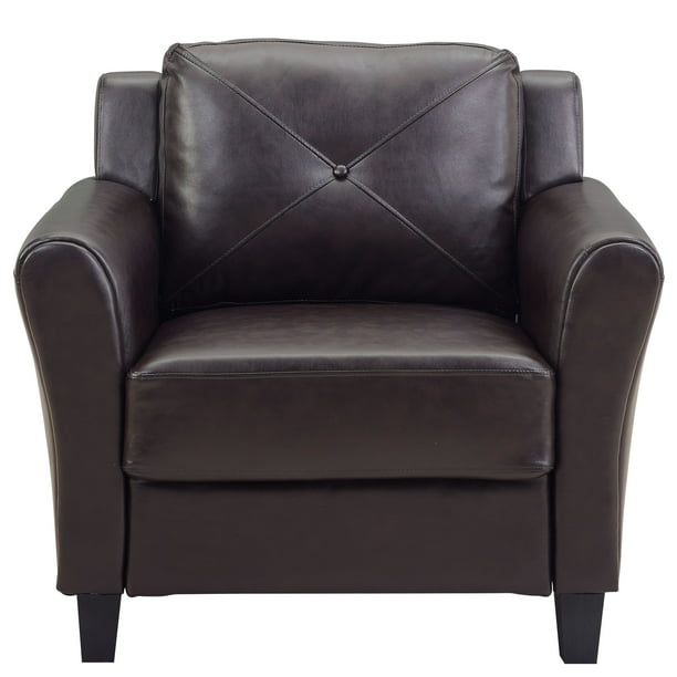 Lifestyle Solutions Taryn Curved Arm, Inexpensive Faux Leather Chairs