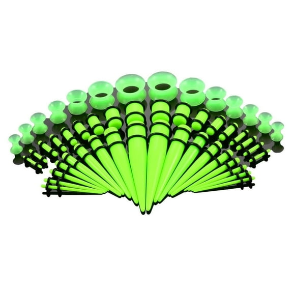 Yoursfs 50-Piece Ear Stretching Kit with Acrylic Tapers, Plugs, Silicone Tunnels, and Ear Gauges