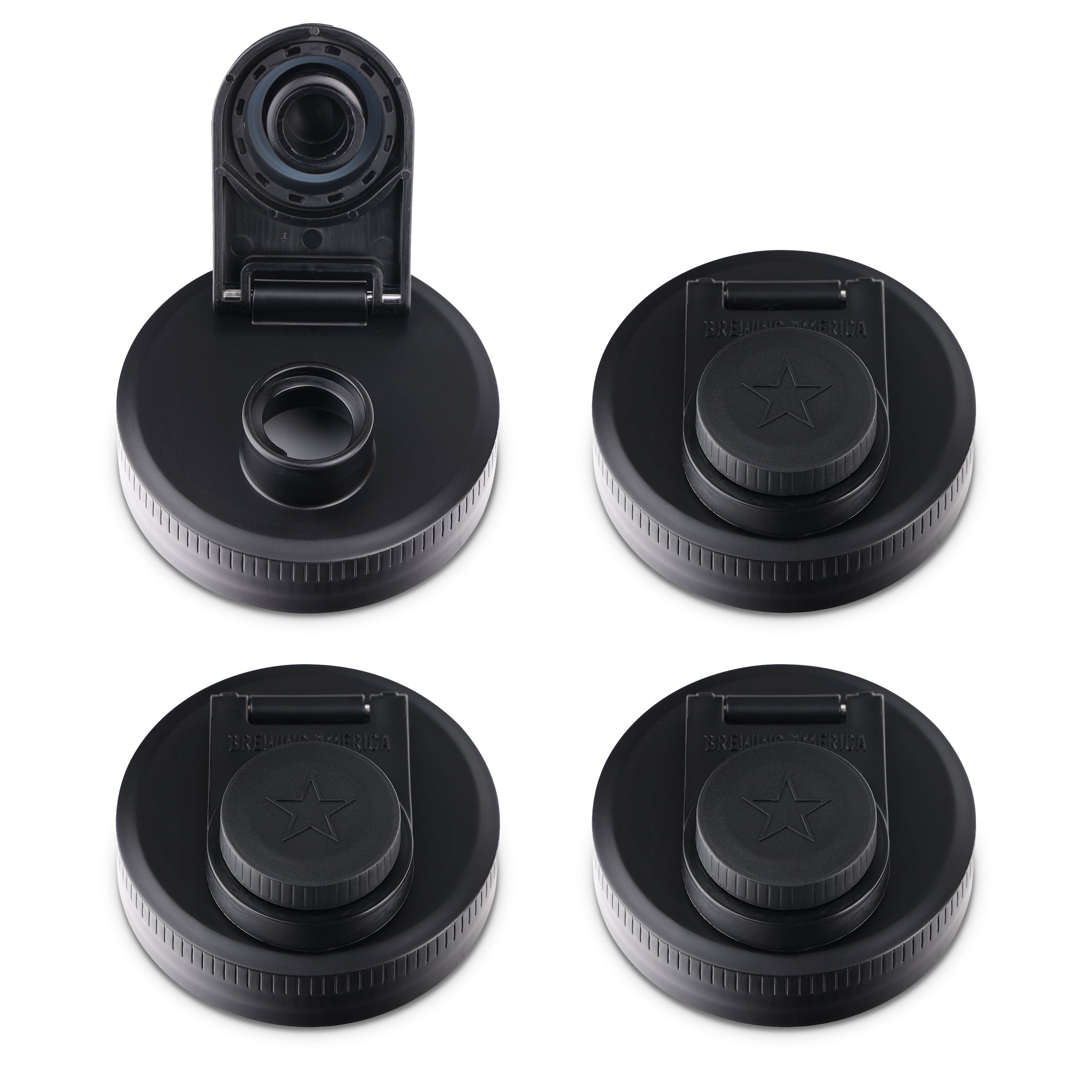 4 Plastic Screen Sprouting Strainer Lid Screw Cap Kit for Wide Mouth Mason Jar