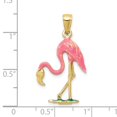 thumbnail image 4 of 10k Enameled 3-D Pink Flamingo Pendant, 4 of 6