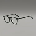 thumbnail image 5 of Korean Retro Vintage Glasses - Heavyweight (but Lightweight Feeling) Eyewear Frame with Replacement Lens Compatibility - Unisex Round Full-Rim Frame in Dark Brown/Black - Birthday/Christmas/Thanksgiv, 5 of 9