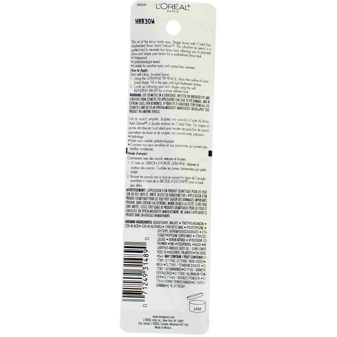 L'Oreal Brow Stylist Definer Pencil, Dark Brunette 0.003 oz (Pack of 2)
