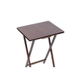 thumbnail image 4 of Mainstays Modern Solid Wood Folding Tray Tables, Set of 2, Walnut, 4 of 11