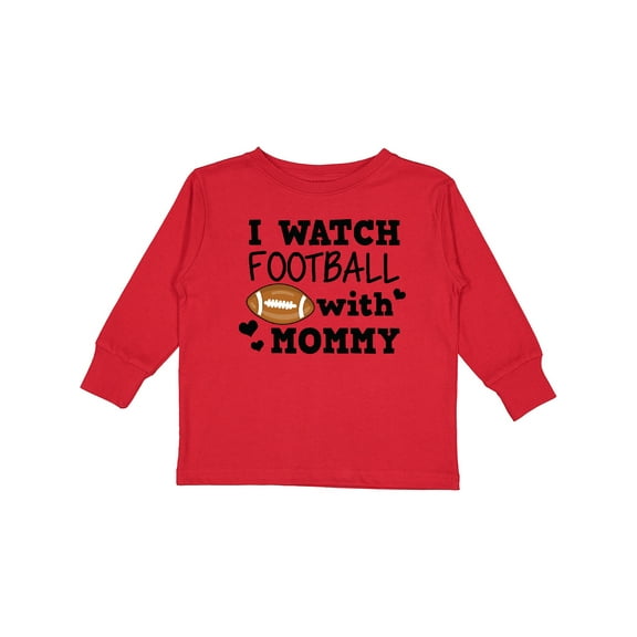Inktastic I Watch Football with My Mommy Boys Long Sleeve Toddler T-Shirt