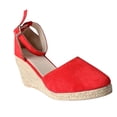 thumbnail image 5 of Sandalias con correa en el tobillo y hebilla para mujer, cuñas, zapatos transpirables de tejido de verano Wmkox8yii  sa1454, 5 of 5